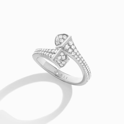 Cleo Full Diamond Slim Ring White Gold