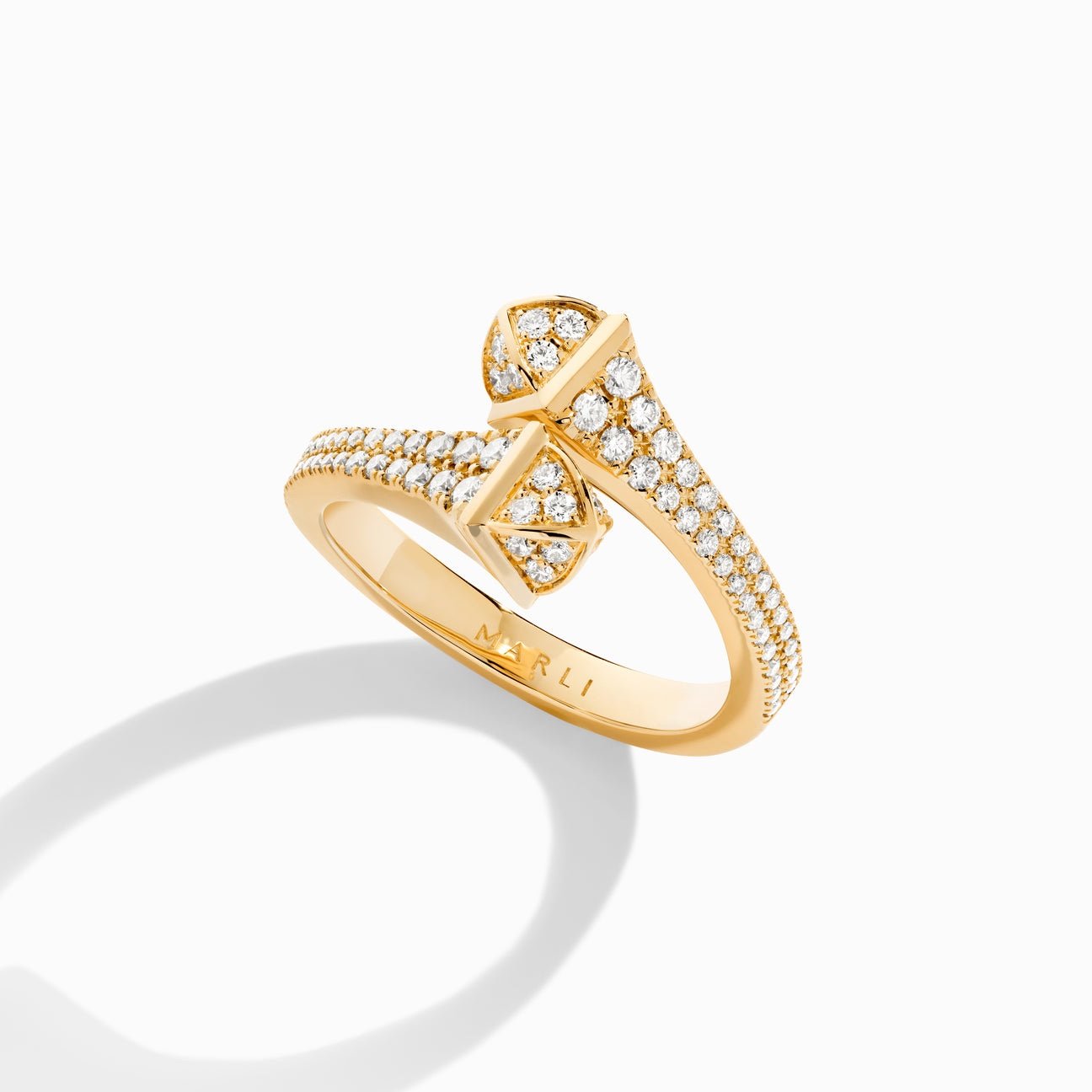 Cleo Full Diamond Slim Ring Yellow Gold