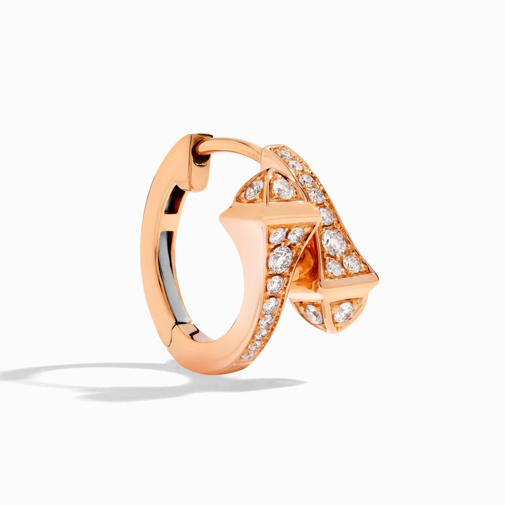 Cleo Full Diamond Huggie Earrings Rose Gold