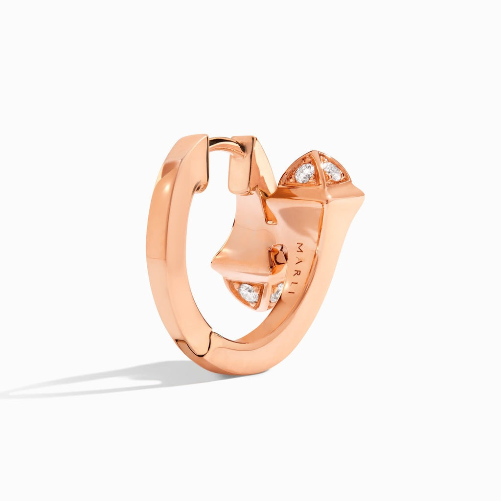 Cleo Full Diamond Huggie Earrings Rose Gold