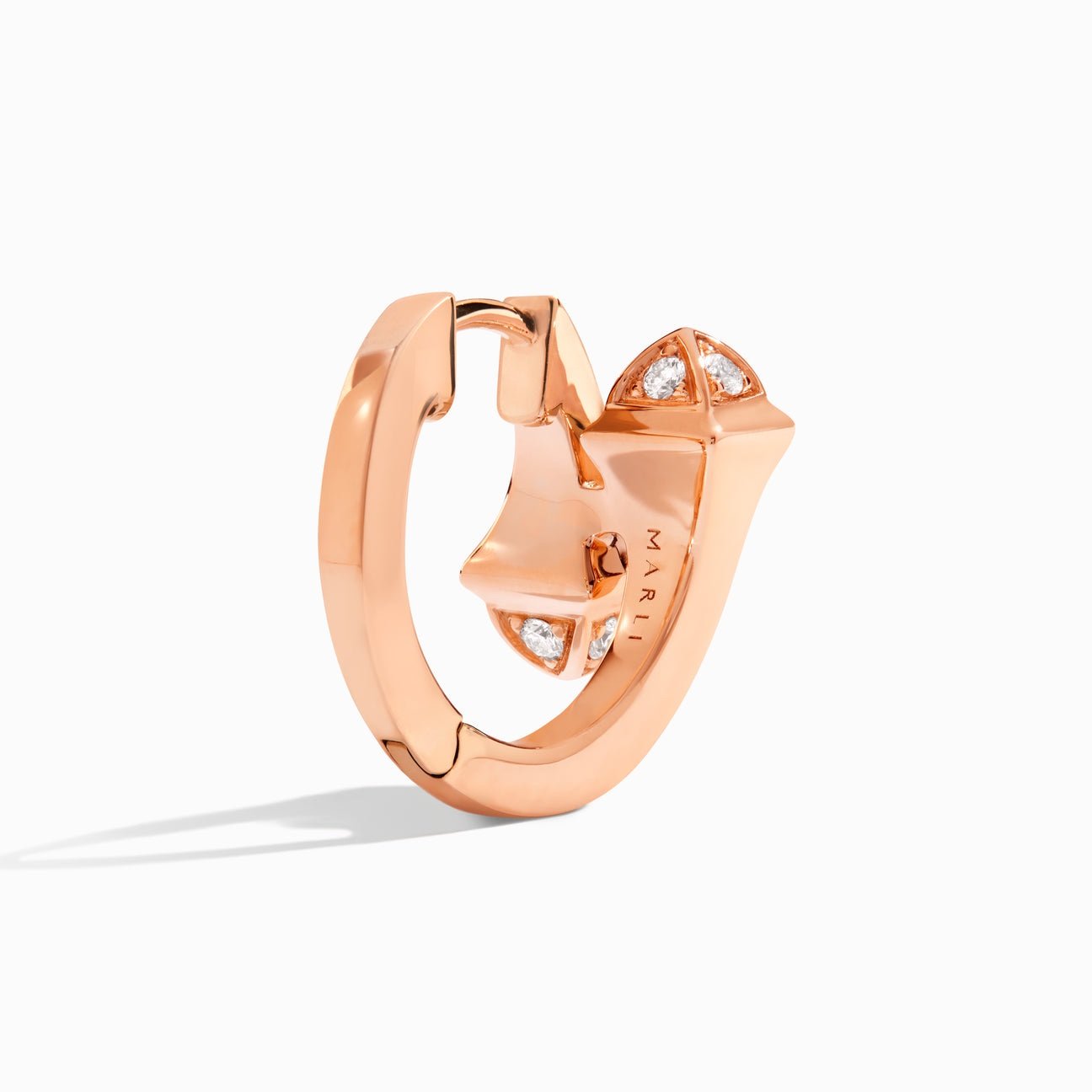 Cleo Full Diamond Huggie Earrings Rose Gold
