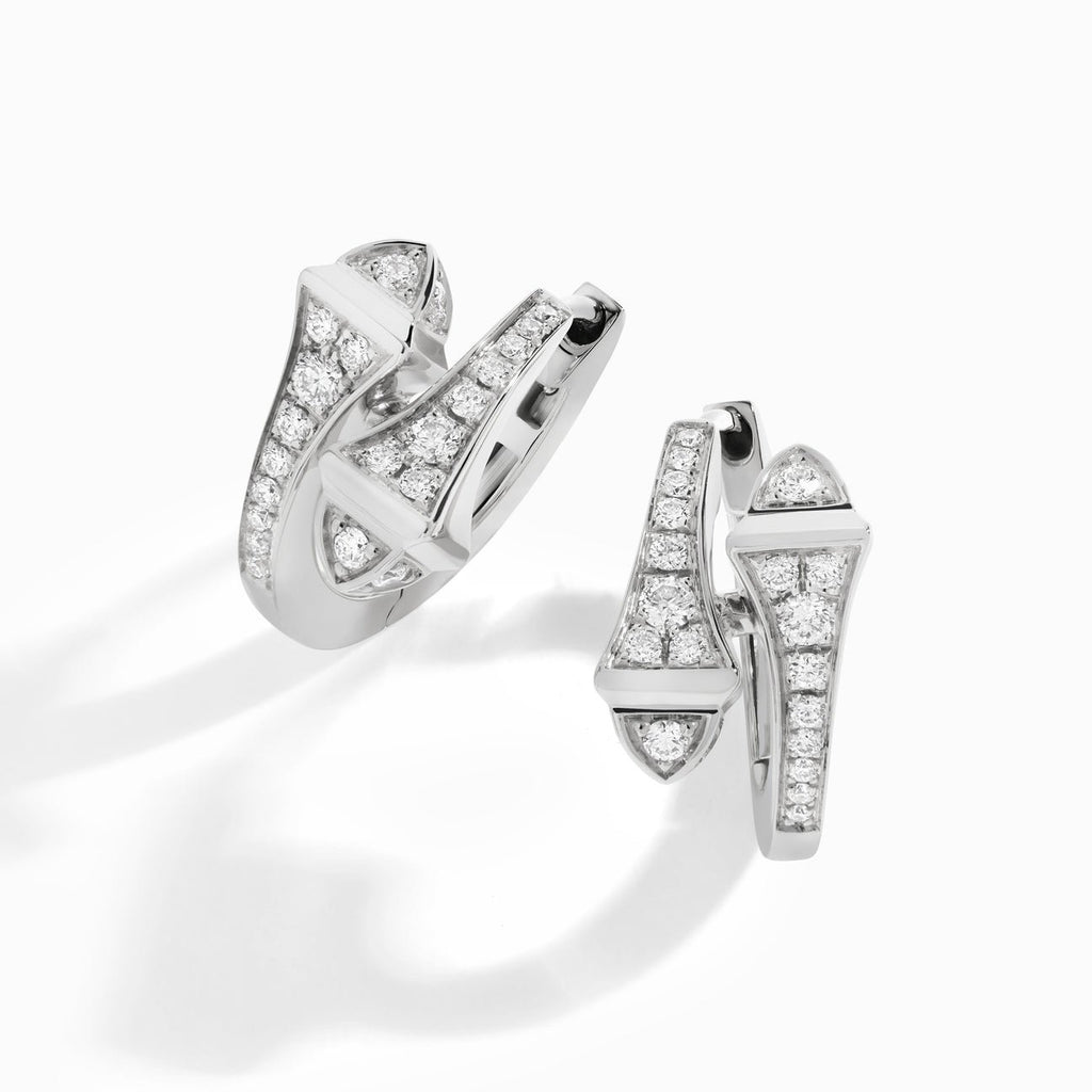 Cleo Full Diamond Huggie Earrings White Gold