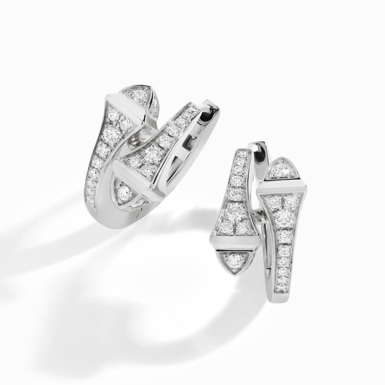 Cleo Full Diamond Huggie Earrings White Gold
