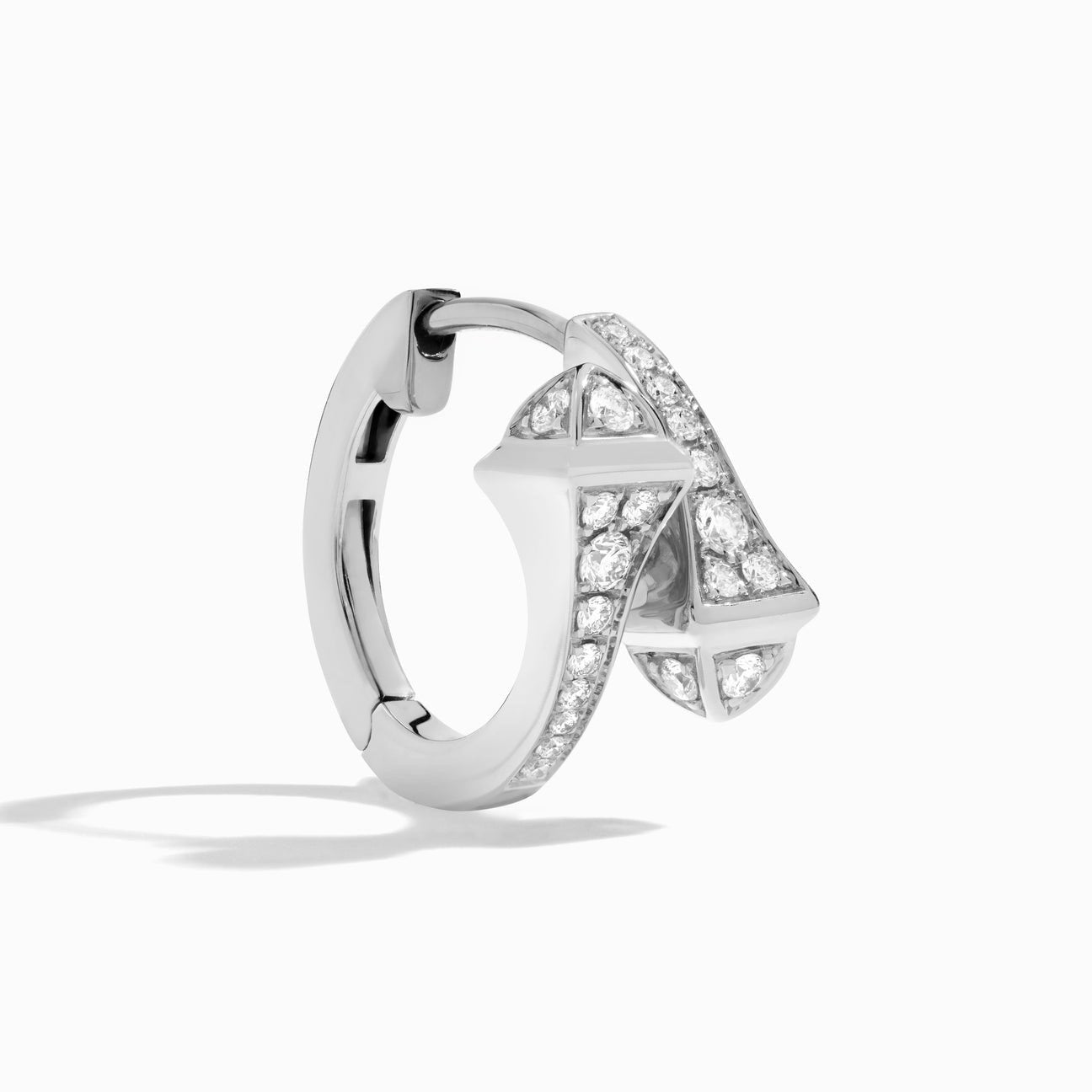 Cleo Full Diamond Huggie Earrings White Gold