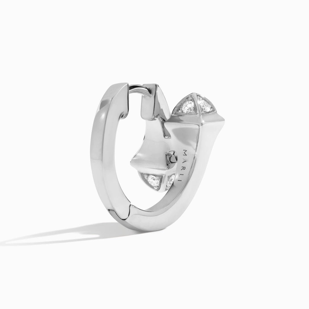 Cleo Full Diamond Huggie Earrings White Gold
