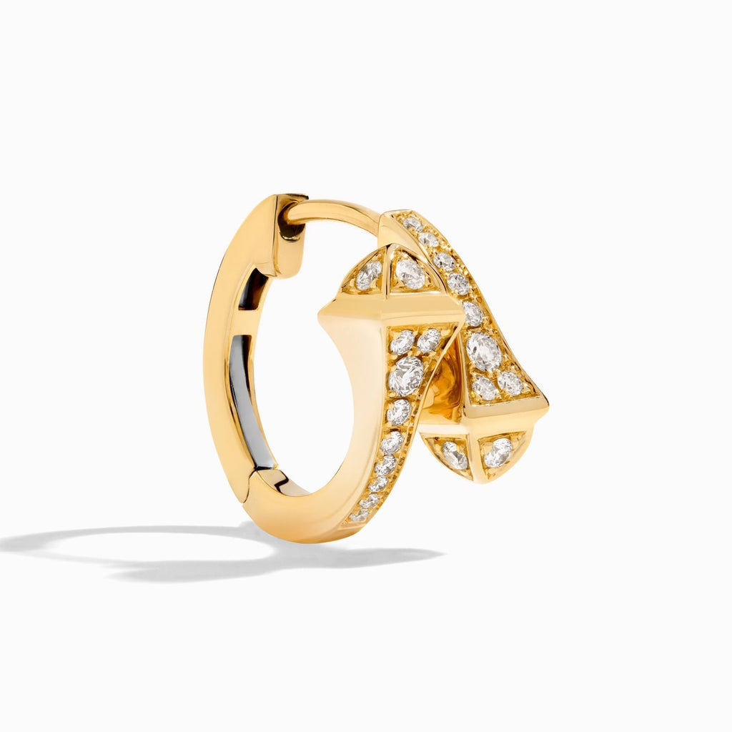 Cleo Full Diamond Huggie Earrings Yellow Gold