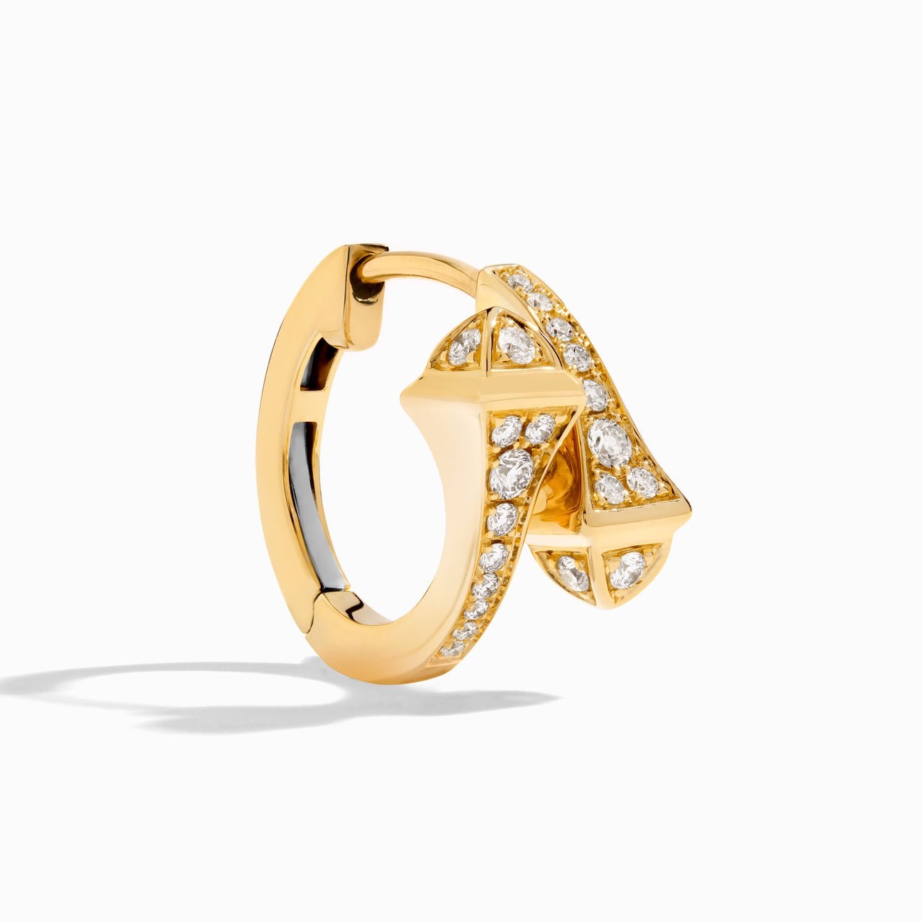 Cleo Full Diamond Huggie Earrings Yellow Gold