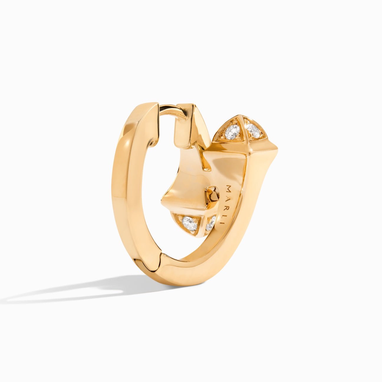 Cleo Full Diamond Huggie Earrings Yellow Gold