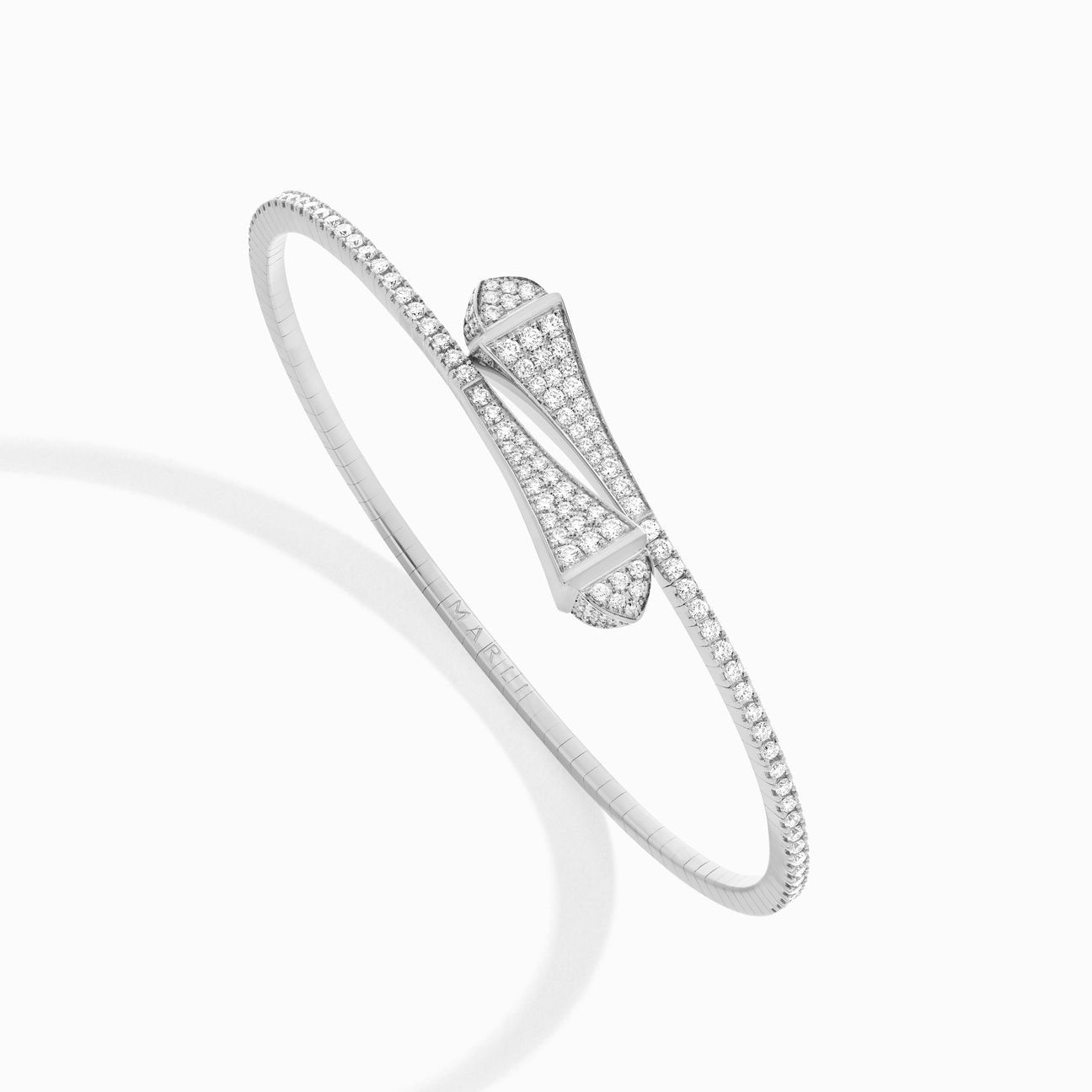 Cleo Full Diamond Midi Slip-On Bracelet White Gold