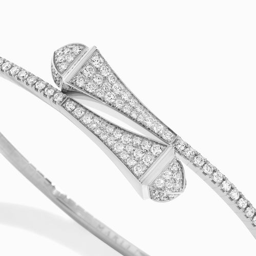 Cleo Full Diamond Midi Slip-On Bracelet White Gold