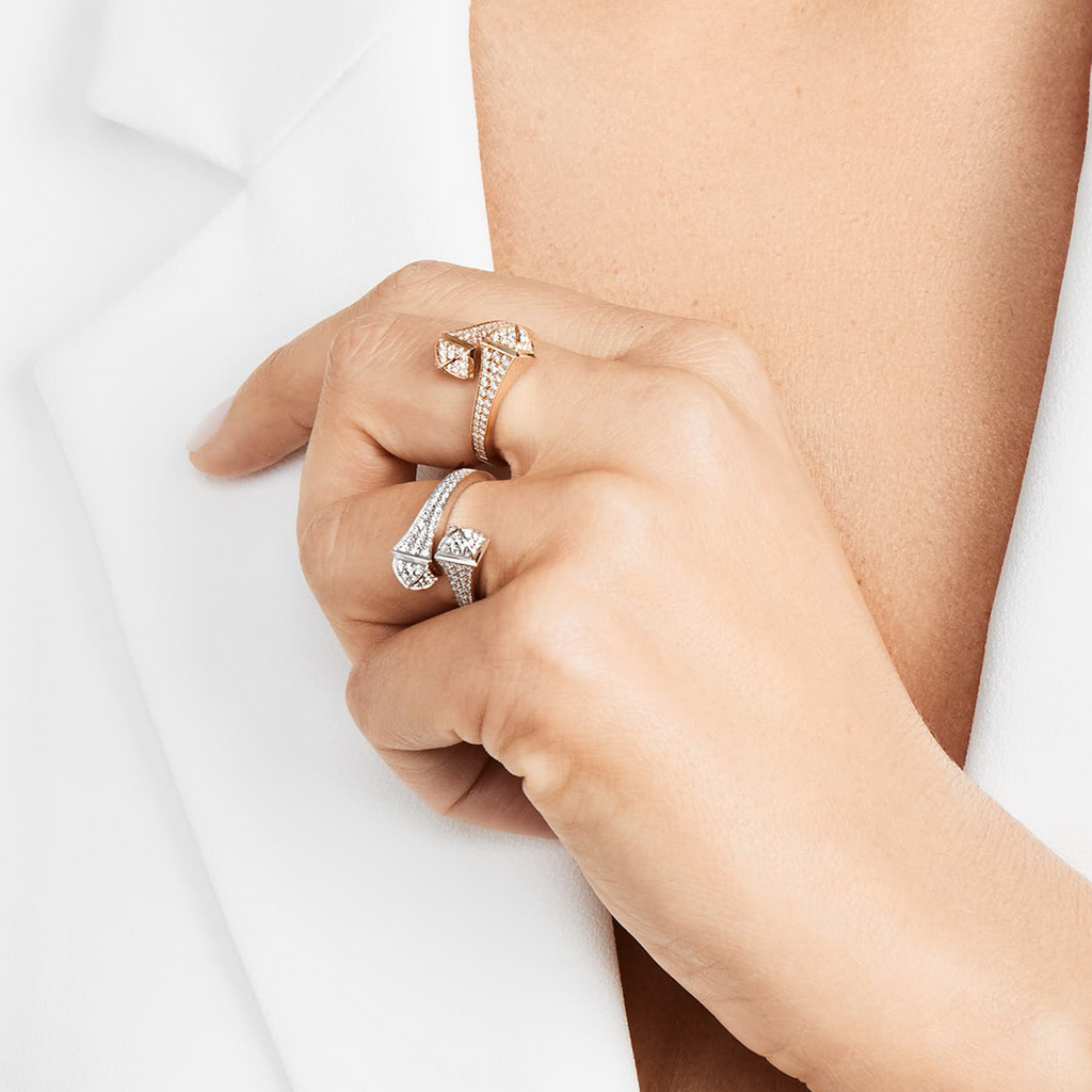 Cleo Full Diamond Midi Slim Ring White Gold