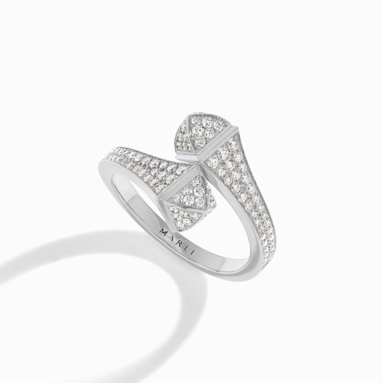 Cleo Full Diamond Midi Slim Ring White Gold