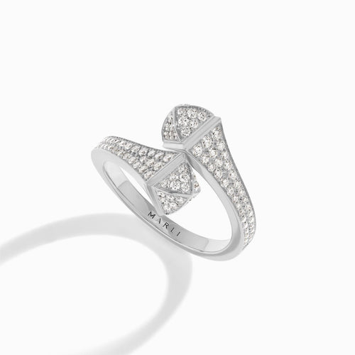 Cleo Full Diamond Midi Slim Ring White Gold