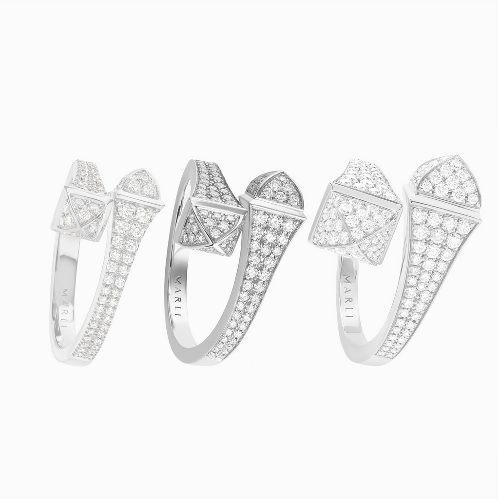 Cleo Full Diamond Midi Slim Ring White Gold