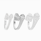 Cleo Full Diamond Midi Slim Ring White Gold