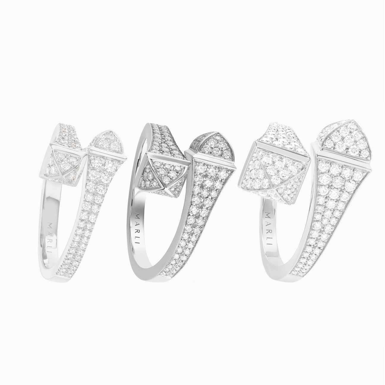 Cleo Full Diamond Midi Slim Ring White Gold