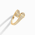 Cleo Full Diamond Midi Slim Ring Yellow Gold