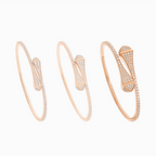 Cleo Full Diamond Slip-On Bracelet Rose Gold