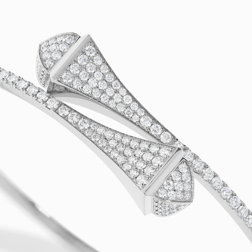 Cleo Full Diamond Slip-On Bracelet White Gold
