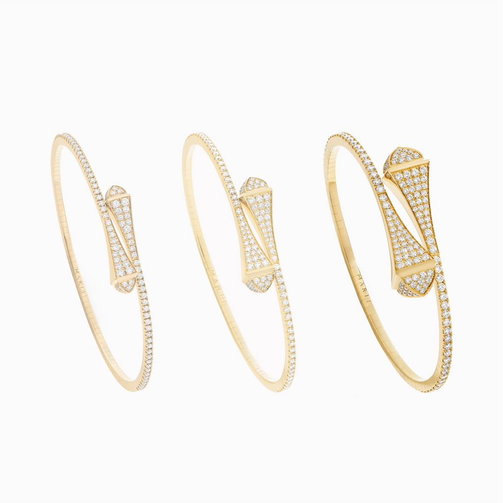 Cleo Full Diamond Slip-On Bracelet Yellow Gold