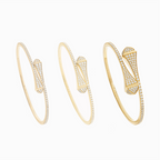 Cleo Full Diamond Slip-On Bracelet Yellow Gold