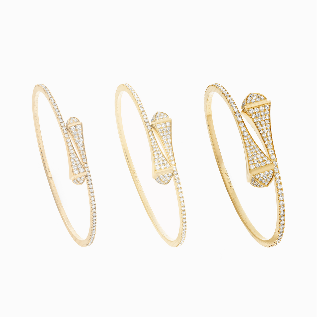 Cleo Full Diamond Slip-On Bracelet Yellow Gold