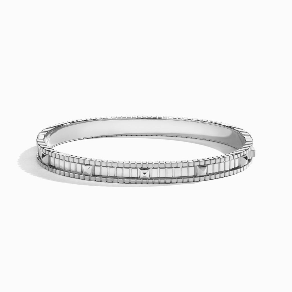 LIFE Full Diamond Hinged Bangle White Gold