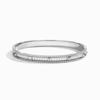LIFE Full Diamond Hinged Bangle White Gold
