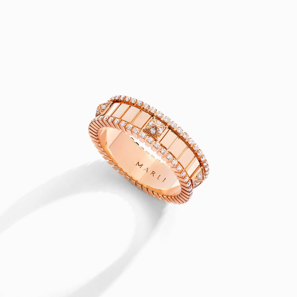 LIFE Full Diamond Spinning Ring Rose Gold