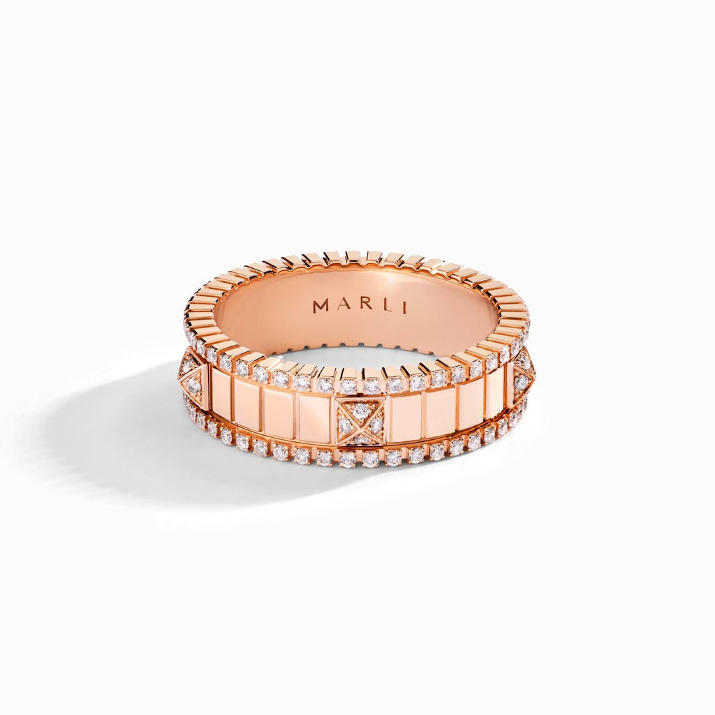 LIFE Full Diamond Spinning Ring Rose Gold