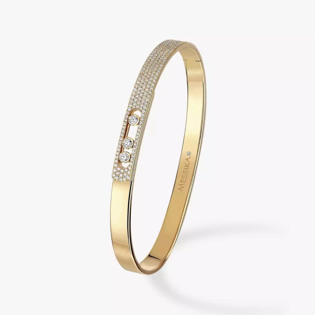 MOVE NOA BANGLE PM PAVÉ سوار الماس ذهب وردي