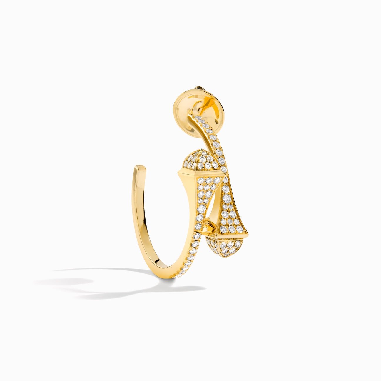Cleo Full Diamond Small Hoop Earrings Yellow Gold
