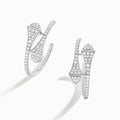 Cleo Full Diamond Small Hoop Earrings White Gold