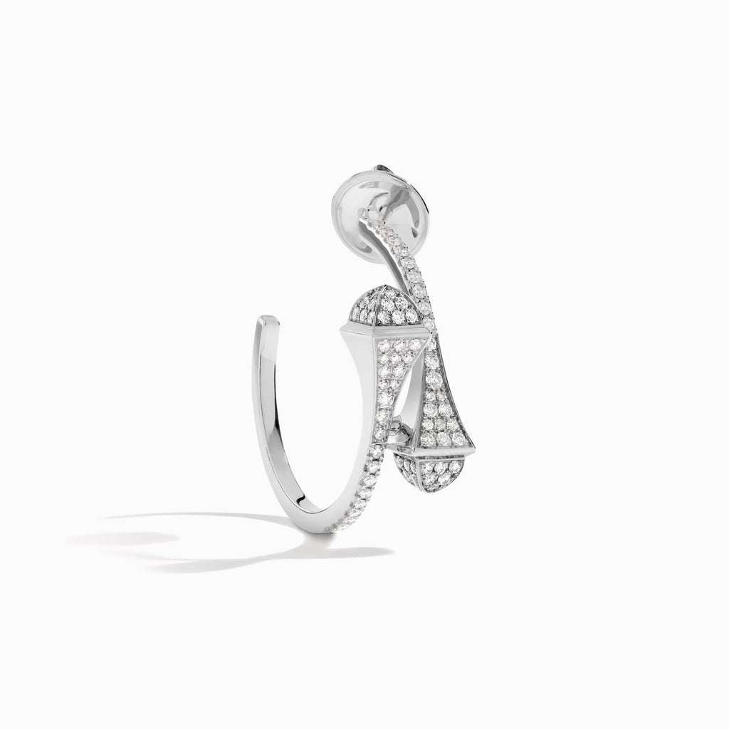 Cleo Full Diamond Small Hoop Earrings White Gold