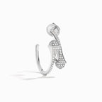 Cleo Full Diamond Small Hoop Earrings White Gold