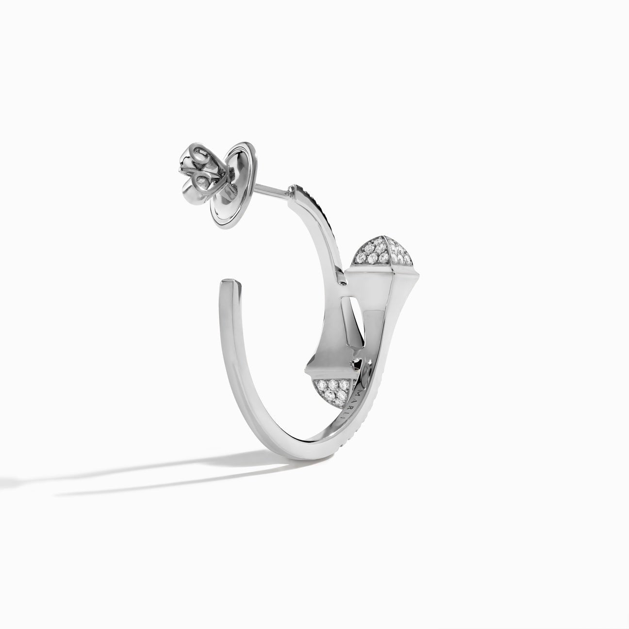 Cleo Full Diamond Small Hoop Earrings White Gold