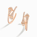 Cleo Full Diamond Small Hoop Earrings Rose Gold