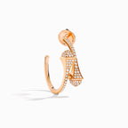 Cleo Full Diamond Small Hoop Earrings Rose Gold