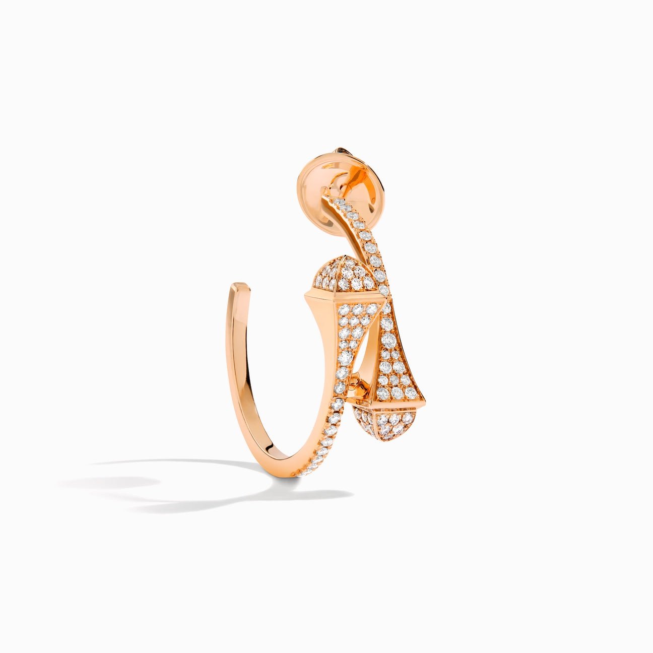 Cleo Full Diamond Small Hoop Earrings Rose Gold