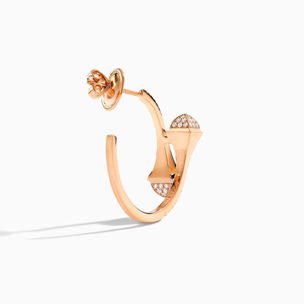 Cleo Full Diamond Small Hoop Earrings Rose Gold