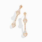 Cleo Full Diamond Drop Earrings Rose Gold