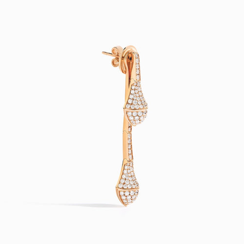 Cleo Full Diamond Drop Earrings Rose Gold