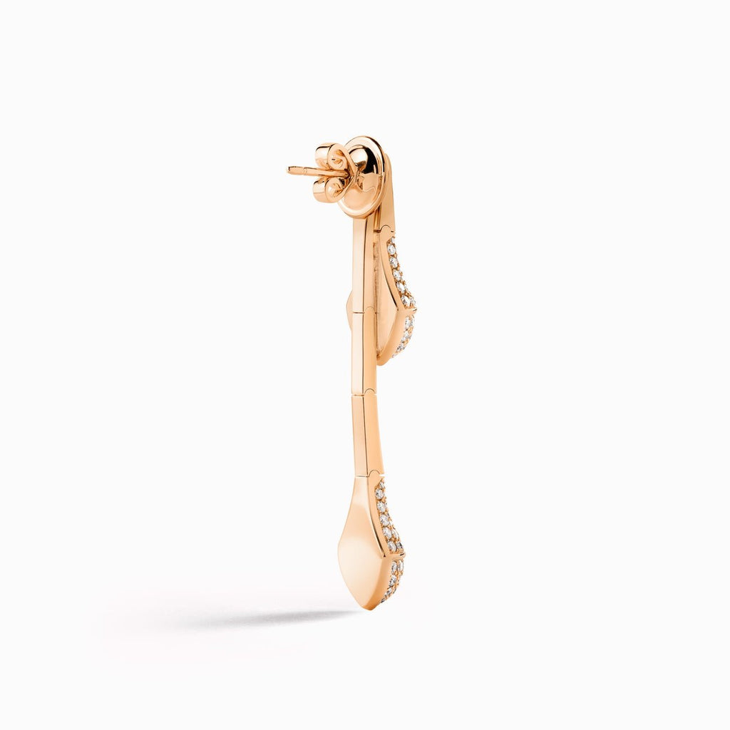 Cleo Full Diamond Drop Earrings Rose Gold