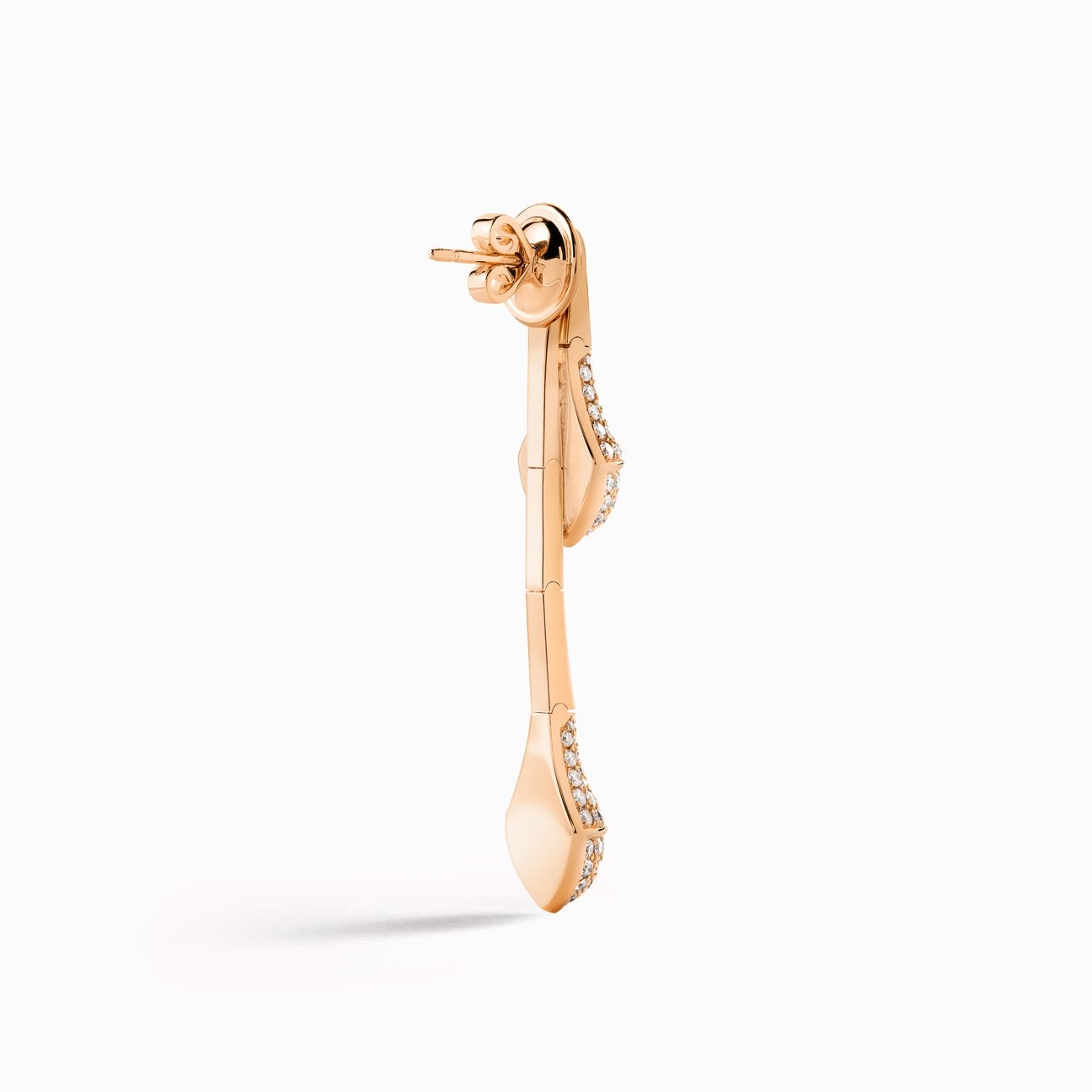 Cleo Full Diamond Drop Earrings Rose Gold