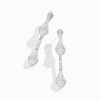 Cleo Full Diamond Drop Earrings White Gold