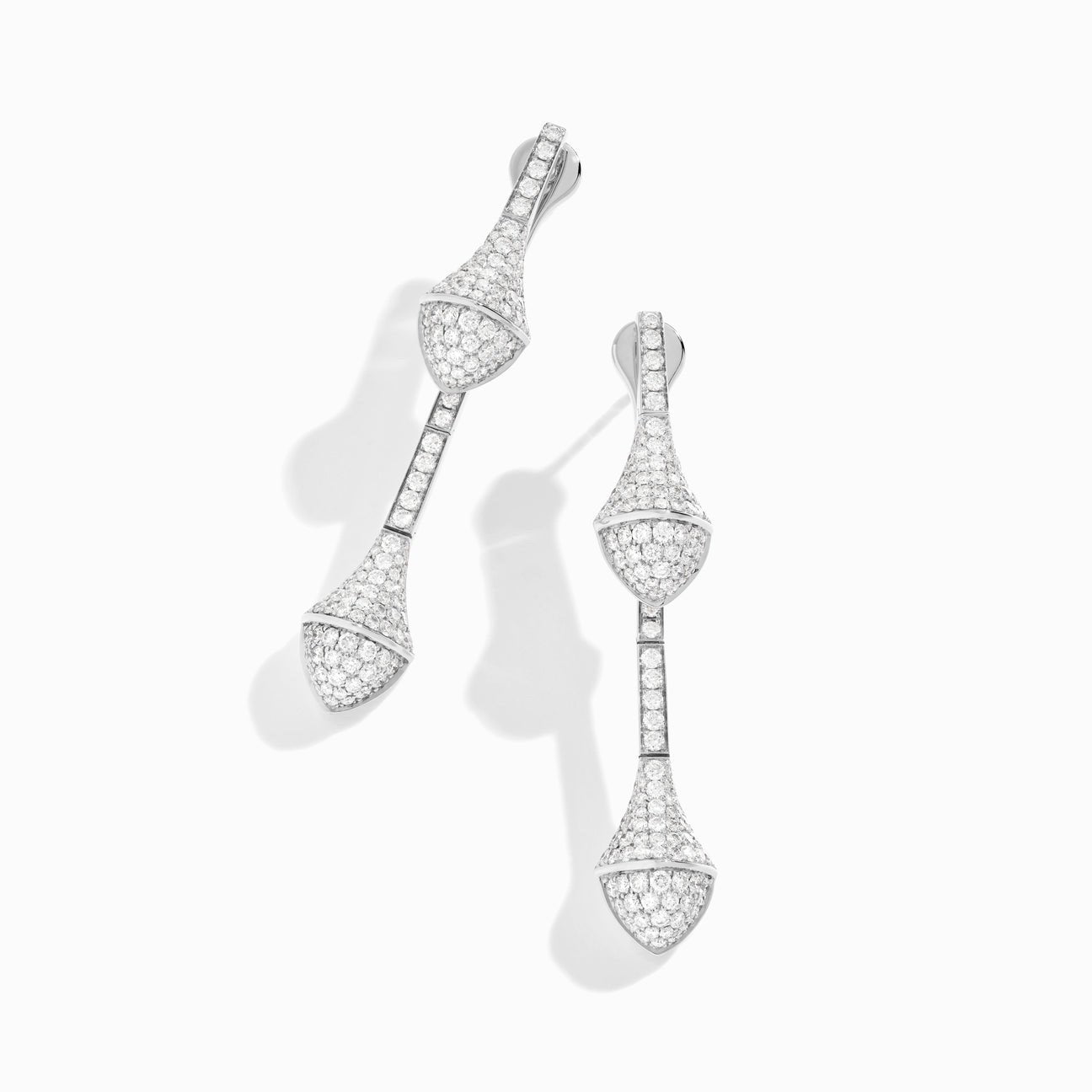 Cleo Full Diamond Drop Earrings White Gold