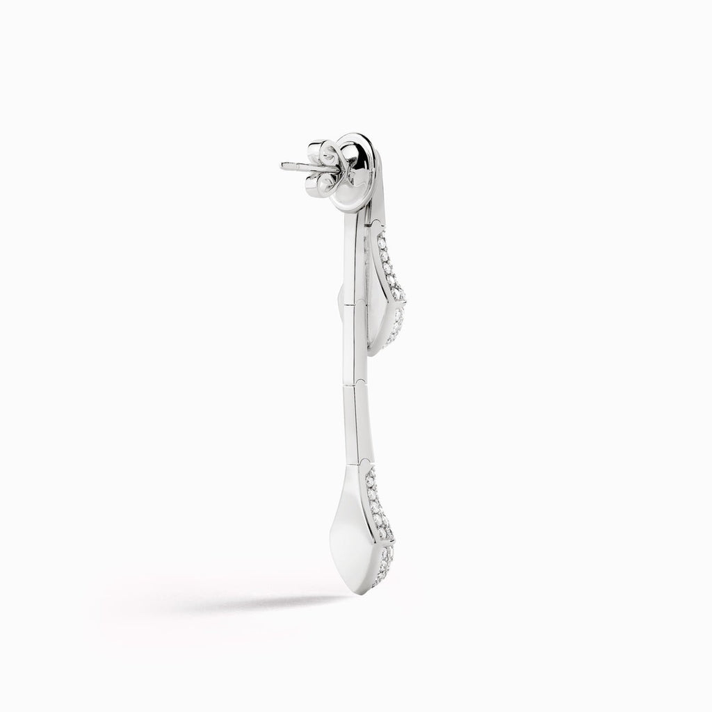 Cleo Full Diamond Drop Earrings White Gold