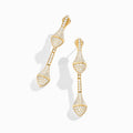 Cleo Full Diamond Drop Earrings Yellow Gold