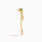 Cleo Full Diamond Drop Earrings Yellow Gold