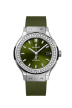 CLASSIC FUSION TITANIUM GREEN DIAMONDS 38MM